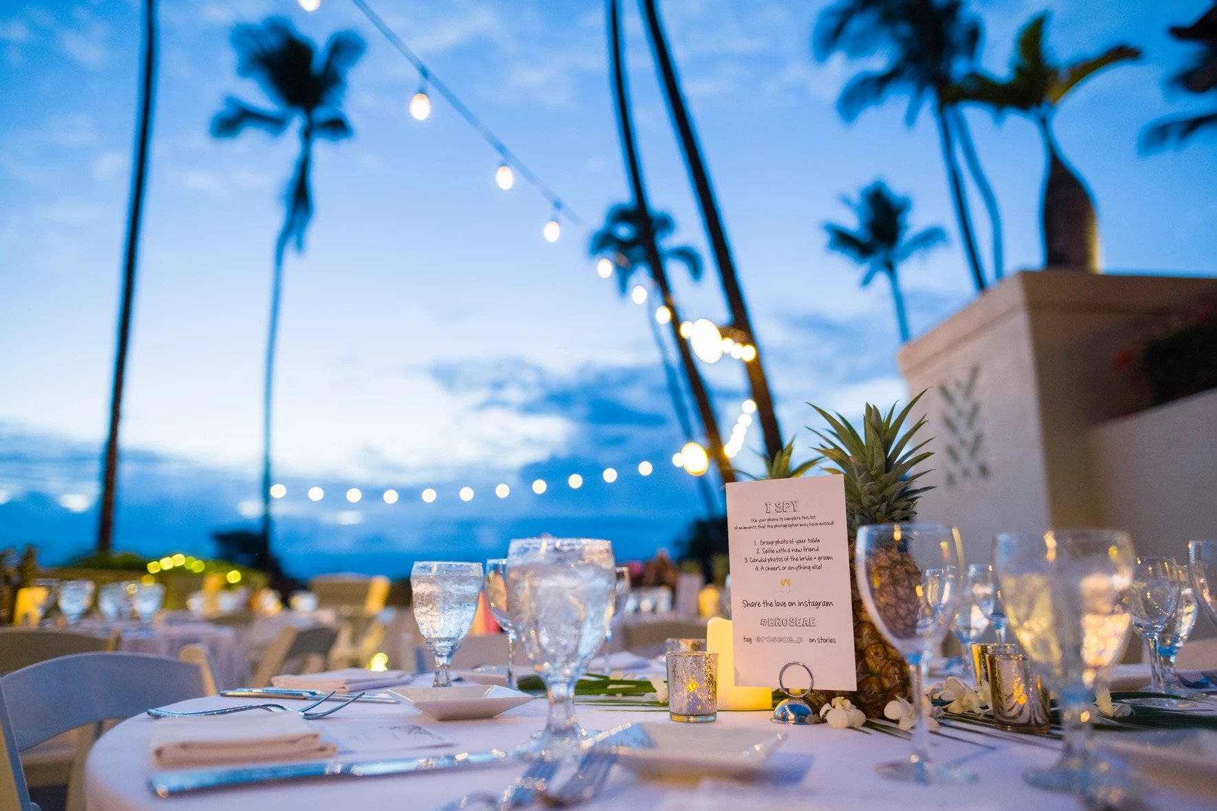 an outdoor wedding setup in Maui, Hawaii